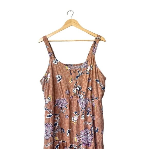 Sonoma Midi Linen Sleeveless XXL Summer Tiered Button Down Sun Beach Dress - Picture 2 of 9